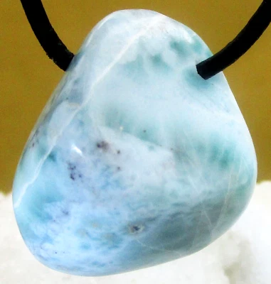 LARIMAR  Freeform  Trommelstein gebohrt EDELSTEIN ANHÄNGER  AA-Qualität Nr.65 - Bild 1 von 2
