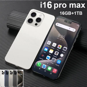 6.8" Unlocked Cell Phone i16 Pro Max Android Smartphone Global 16GB+1TB Pop - Picture 1 of 26