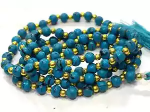 Collana Turchese 6 -7mm Tonda Liscia Perline Sciolte 24"inch 1 - Foto 1 di 5