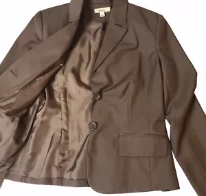 MERONA Brown Button Blazer Sz S NWT Career Lined Single Breasted - Picture 1 of 9