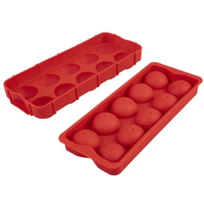 Appetito Silicone Round Ice Cube Tray Red Premium Quality Dishwasher Safe - Image 1 of 3