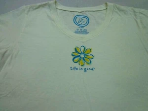 Life Is Good Sleep XS Flower Graphic Cream Color T Shirt Top - Picture 1 of 7