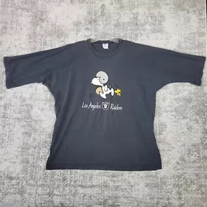 Camisa Snoopy Vintage Los Angeles Raiders Para Hombre Extra Grande XL Negra Hecha en EE. UU. - Imagen 1 de 10
