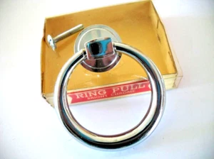 Vintage Nos 2-7/16" Chrome Drawer Drop Ring Pull Cabinet Handle National Lock - Picture 1 of 8