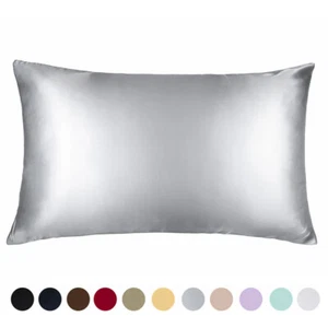 100% Pure Mulberry Silk Pillowcase Bed Pillow Case for Hair and Skin with Zipper - Picture 1 of 21