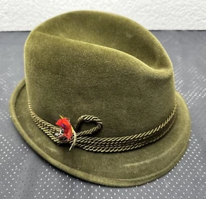 Vintage Stetson Heritage Dk Green Feathered The Sovereign Size 7 1/4 Men’s - Picture 1 of 9