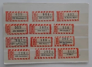 Deutschland R-Zettel, Einschreibezettel, 12 St. - Bild 1 von 1