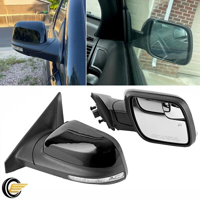 Heated w/ Turn Signal Light Mirrors Puddle Light Spotter For 16-19 Ford Explorer - Image 1 of 4