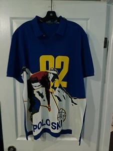 Polo Ralph Lauren Men's Royal Blue Ski Graphic Classic Fit Mesh Polo Shirt XL - Bild 1 von 8
