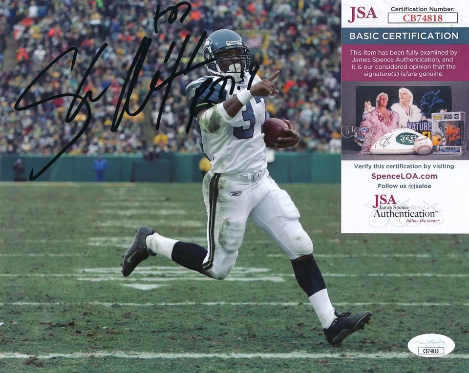 Shaun Alexander Signed Autographed 8x10 Photo Seattle Seahawks JSA COA - Image 1 of 1