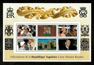 Togo 1997 - Aniversario de la Reina Isabel - Hoja de 6 Estampillas - Scott #1776 - Estampillada sin montar o nunca montada - Imagen 1 de 1