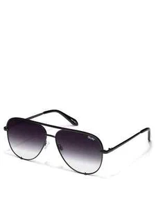 Quay Australia High Key Mini Sunglasses Black Fade Lenses Metal Arms with Case - Picture 1 of 6