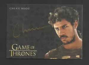 GAME OF THRONES CHUKU MODU AGGO SIGNED AUTOGRAPH CARD 2019 AUTHENTIC - Picture 1 of 2