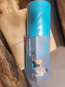 New Gaiam Restore Foam Roller Compact 12" Foam - Travel Size Textured Teal Blue - Picture 1 of 2