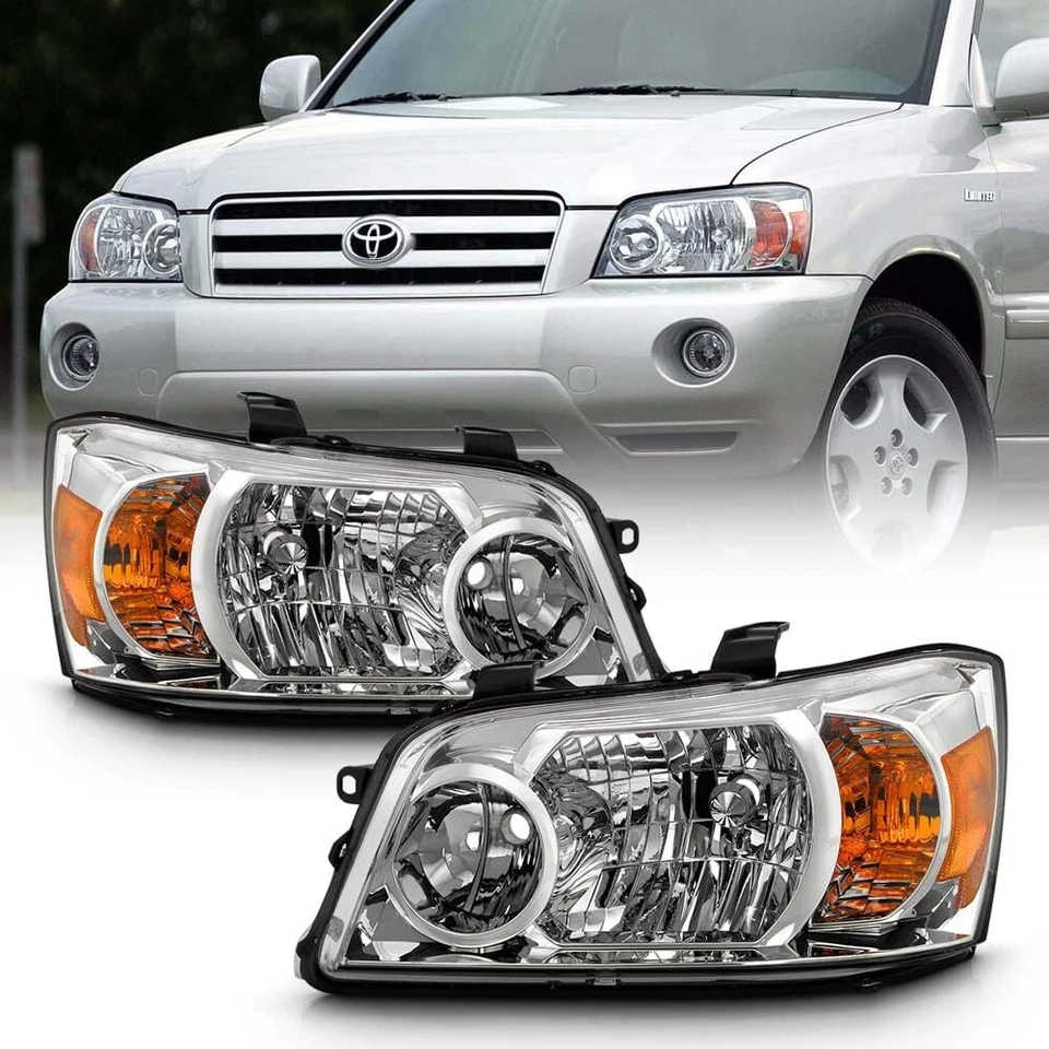 Par de faróis estilo fábrica esquerda e direita Toyota Highlander 2001-2006 - Imagem 1 de 4