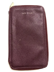 Jack Wills Geldbörse dunkelrot (burghund) Kunstleder Reisebörse Clutch Portemonnaie - Bild 1 von 7