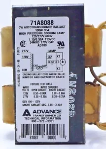 ADVANCE TRANSFRORMER CW AUTOTRANSFORMER BALLAST 100W #71A8088 - Picture 1 of 1