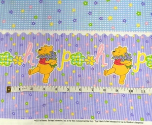 VTG Winnie The Pooh Springs Industries Border Fabric 1.25yd Cotton Quilt Fabrics - Picture 1 of 3