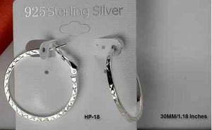 PENDIENTES DE ARO DE PLATA DE LEY LIGEROS DE LA MÁS ALTA CALIDAD - 1,18" REDONDOS 3,8 GRAMOS - Imagen 1 de 3