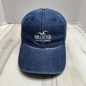 Hollister California Denim Hat Cap One Size Strap Back Blue - Picture 1 of 4