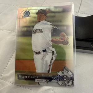 2017 Bowman Chrome Draft Rookie RC Refractor SP Freddy Peralta (Milwaukee) - Picture 1 of 3