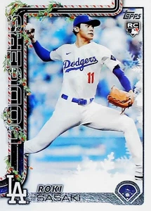 2025 TOPPS HOLIDAY H23 ROKI SASAKI LOS ANGELES DODGERS - Picture 1 of 2