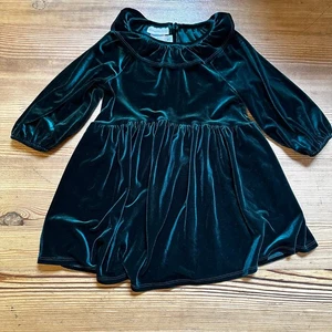 Bonnie Jean Christmas green velvet ruffle long sleeve dress SIZE 6X - Picture 1 of 4