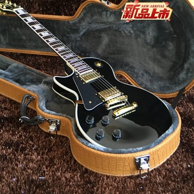 HOT SALE! Left Hand Black Beauty Electric Guitar with Mahogany Body & Gold parts - Image 1 of 4
