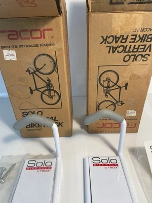 Vtg PAIR OF RACOR B-1 SOLO VERTICAL BIKE BICYCLE STORAGE RACKS Made In USA - Image 1 of 4