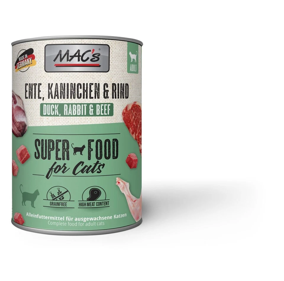 MACs Cat Ente, Kaninchen, Rind | 6x 800g Katzennassfutter - Bild 1 von 1