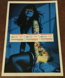 Sexy Modelo DEATH NYC Edición Limitada Firmado Graffiti Arte Callejero Impresión 45x32cm - Imagen 1 de 3