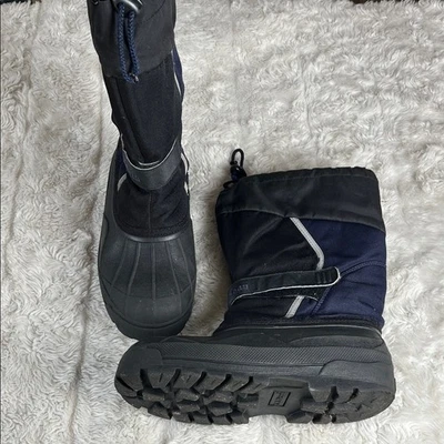 L.L. Botas de invierno Bean negras y azules para niños talla 5 Foto 1 de 4