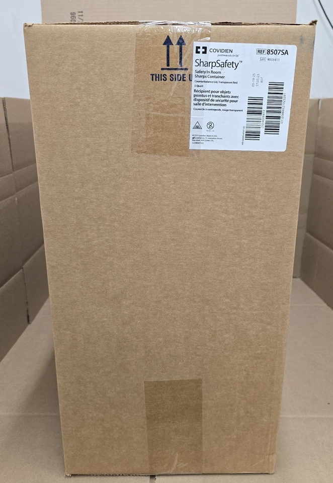 Covidien 8507SA SharpSafety Container With Counterbalance Lid 5 Quart Capacity