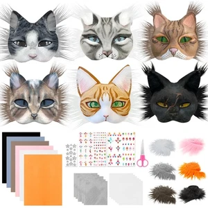 DIY Therian Mask Kit Blank Furry Cat Mask with Soft Felt Fabric Sheet Therian... - Picture 1 of 7