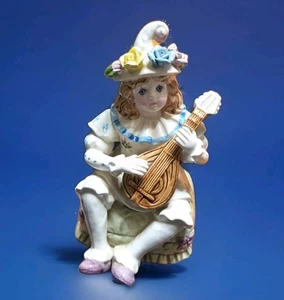 Yamada Porcelain Pierrot Clown Musician Figural Schmid Music Box Plays Bolero... - Picture 1 of 15