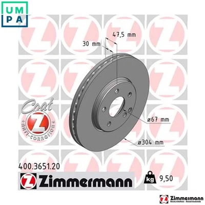 2x BRAKE DISC 400.3651.20 FOR MERCEDES-BENZ M272.944/943 3.0L M 112.917 2.6L - Image 1 of 4