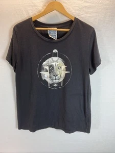 Jungmaven Mens Black USA Hemp Organic Cotton Tee T-Shirt Graphic Lion head L/XL - Picture 1 of 9