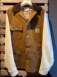 eYe JUNYA WATANABE MAN x Carhartt Cotton x Leather Jacket WH-J916 Size: M Men - Picture 1 of 7