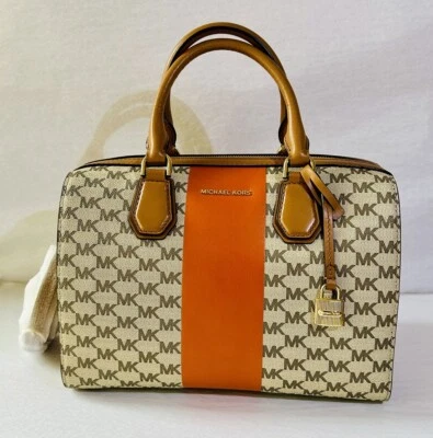 Bolso MICHAEL Michael Kors Mercer para mujer a rayas central naranja Foto 1 de 4