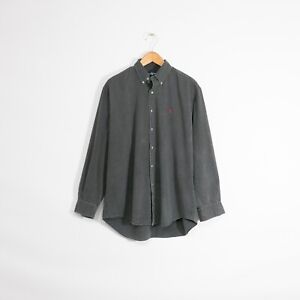 Vintage Polo Ralph Lauren Button Up Shirt Large - Oxford Black Faded Blaire Pony