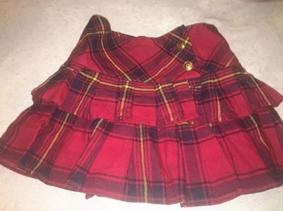 Falda a cuadros roja para niñas de Ralph Lauren talla 6x con volantes en capas Foto 1 de 3