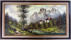 Original Ölgemälde - "Ramsau" von Uhlmann, 80x40cm, Öl auf Leinwand, signiert. - Bild 1 von 7