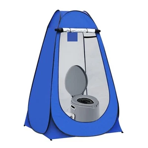 6L PORTABLE CAMPING TOILET POTTY WITH POP-UP PRIVACY TENT SHOWER HIKING TOILET - Picture 1 of 21