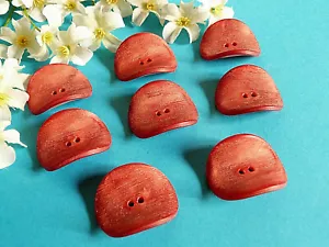 714B Stunning Buttons " Chips " Genre Line Vautrin Red Lot Of 8 Buttons - Picture 1 of 4