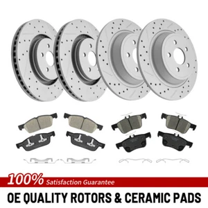 For Ford Edge Lincoln Mkx Nautilus 16 - 18 Front Rear Break Rotors Ceramic Pads - Picture 1 of 11