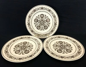 Wood & Sons SALAMANCA Brown Dinner Plates 10" -SET OF 3 Vintage England - Picture 1 of 4