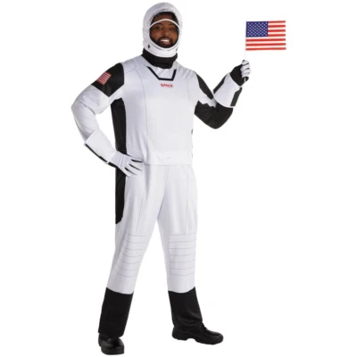 Astronaut In Flight Mens Adult Size XXL Fits 48-52 Halloween Costume Jumpsuit - Image 1 of 4