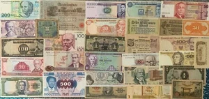 LOT OF 1910-1995 WORLD PAPER MONEY - 30 CIRCULATED & UNCIRCULATED BANKNOTES! - Picture 1 of 1