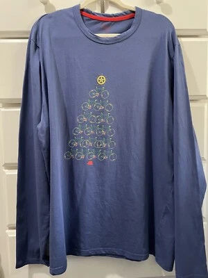 Boden Hombre XXL Bicicleta Árbol Vacaciones Manga Larga Camiseta Top Algodón Navidad Foto 1 de 4