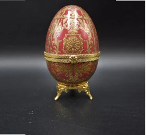 Ei-förmige Schmuck-Schatulle à la Fabergé - aufklappbar, edel! - Bild 1 von 13